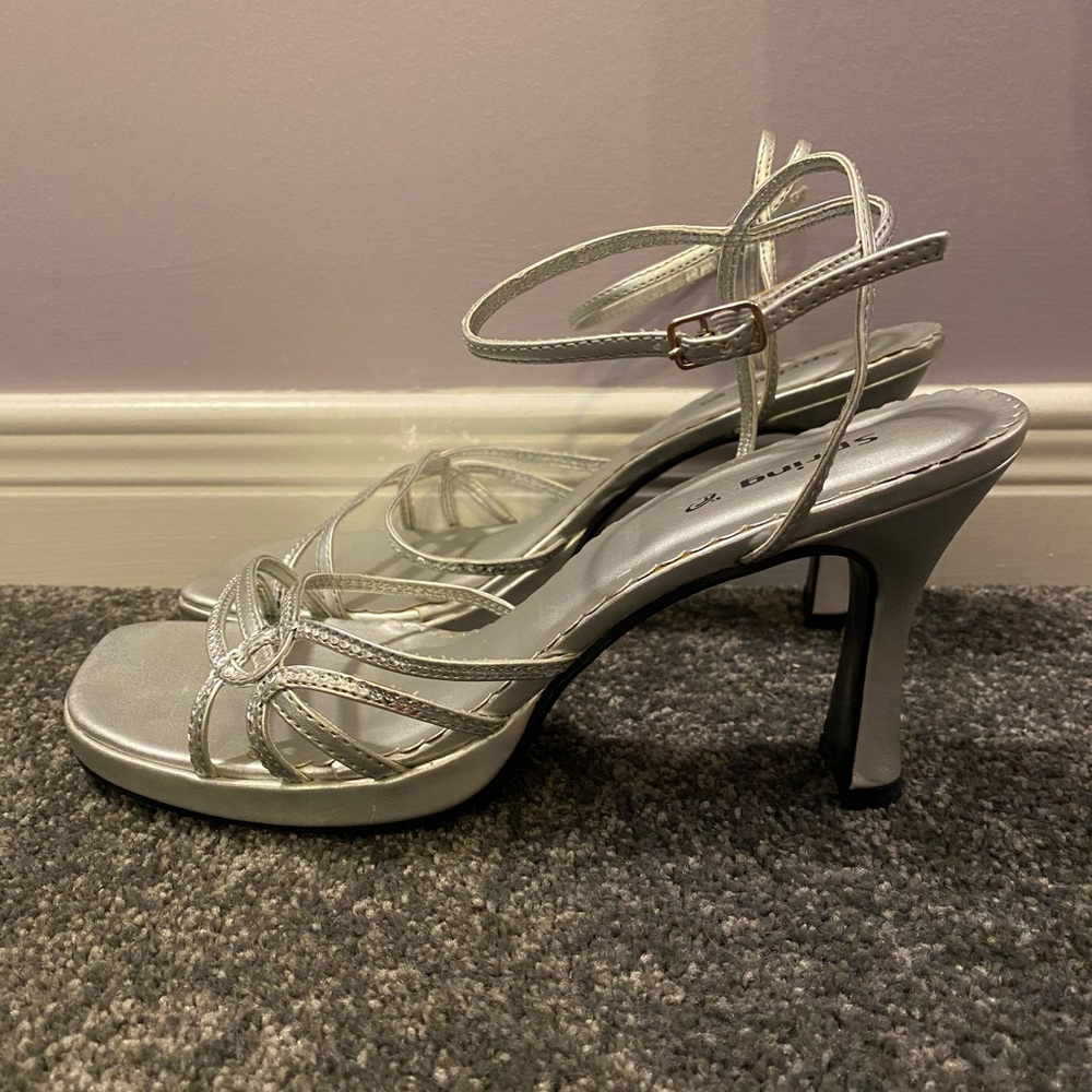 Silver Evening Sandals - Picture 3 of 4